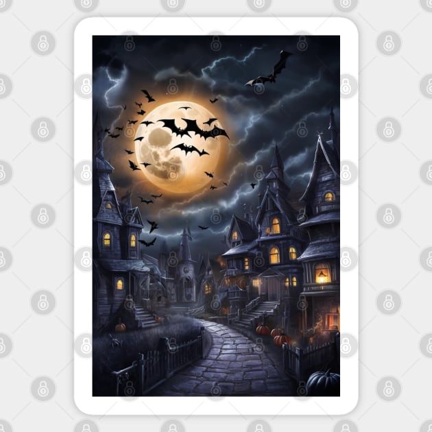 Halloween town, horror nights, party Sticker by Designs Stack